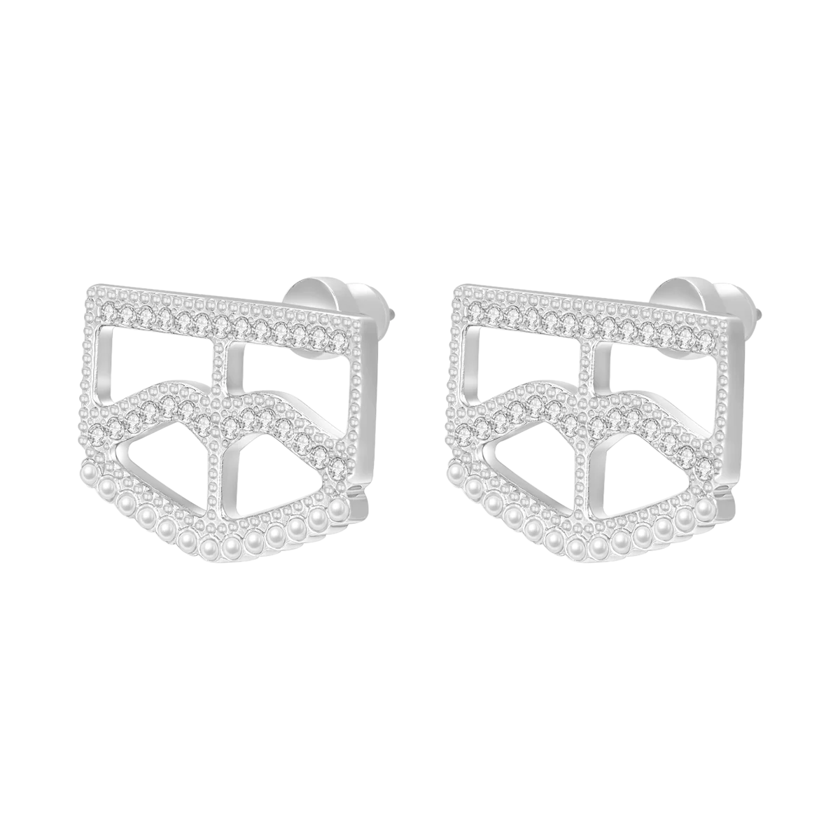 برقع / أقراط باللون الفضي