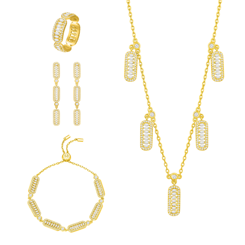 طقم فاين بتصميم متعدد / اللون الذهبي