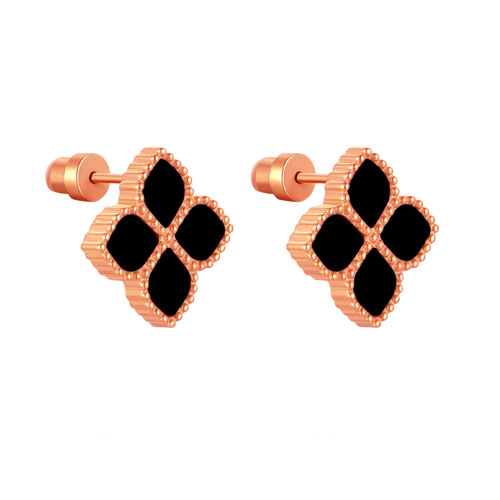 Joory / Earrings Black Rose Gold