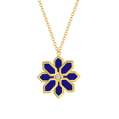 Lotus / Necklace Blue Gold