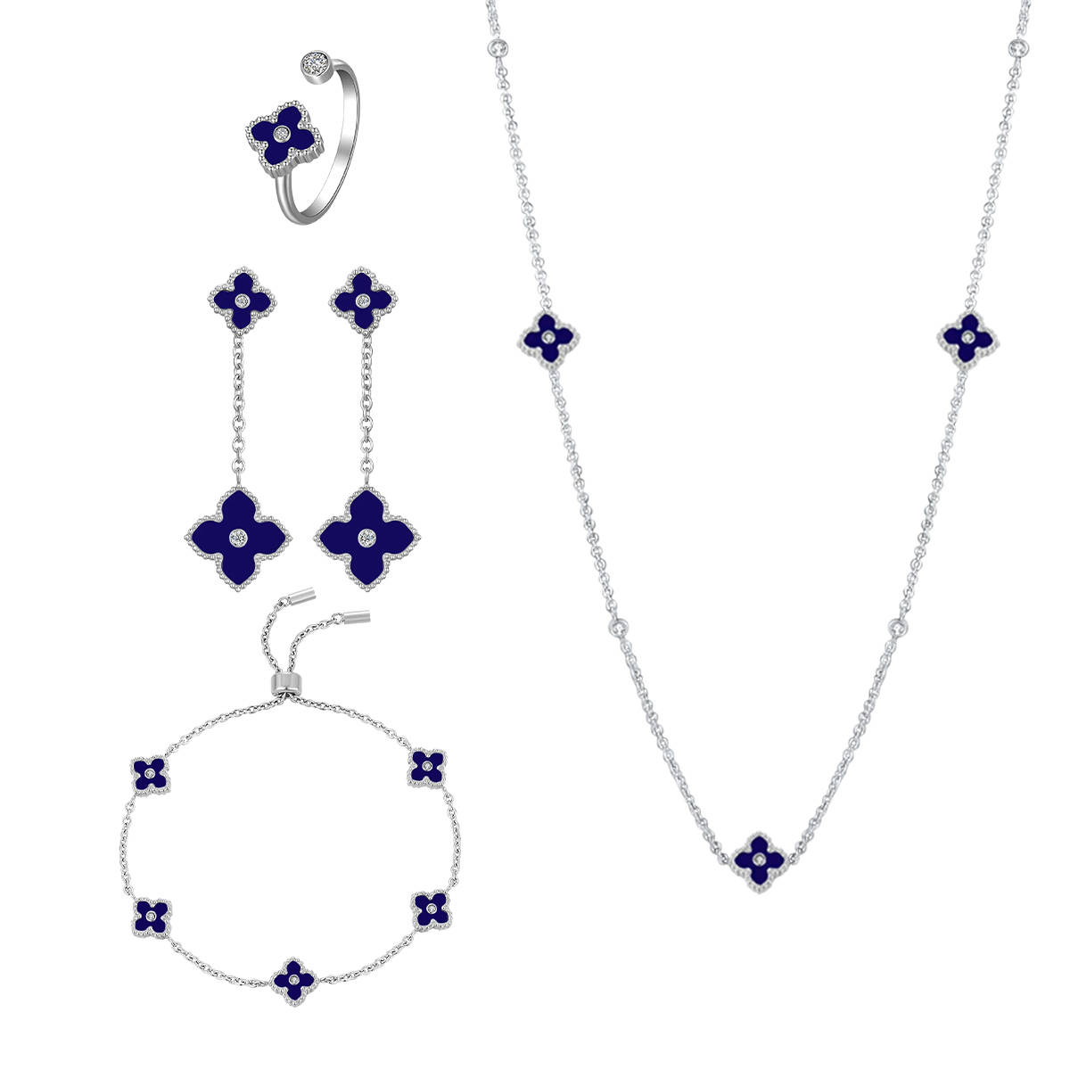 ميني جوري / طقم أزرق و فضي