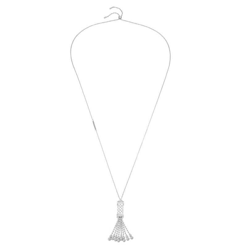 Tassel / Necklace Pearl Silver