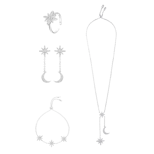 مون ستار / طقم باللون الفضي