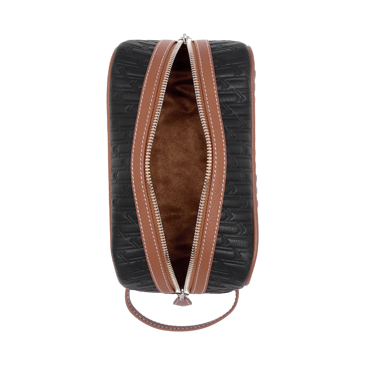 Travel Pouch Black & Tan / Silver