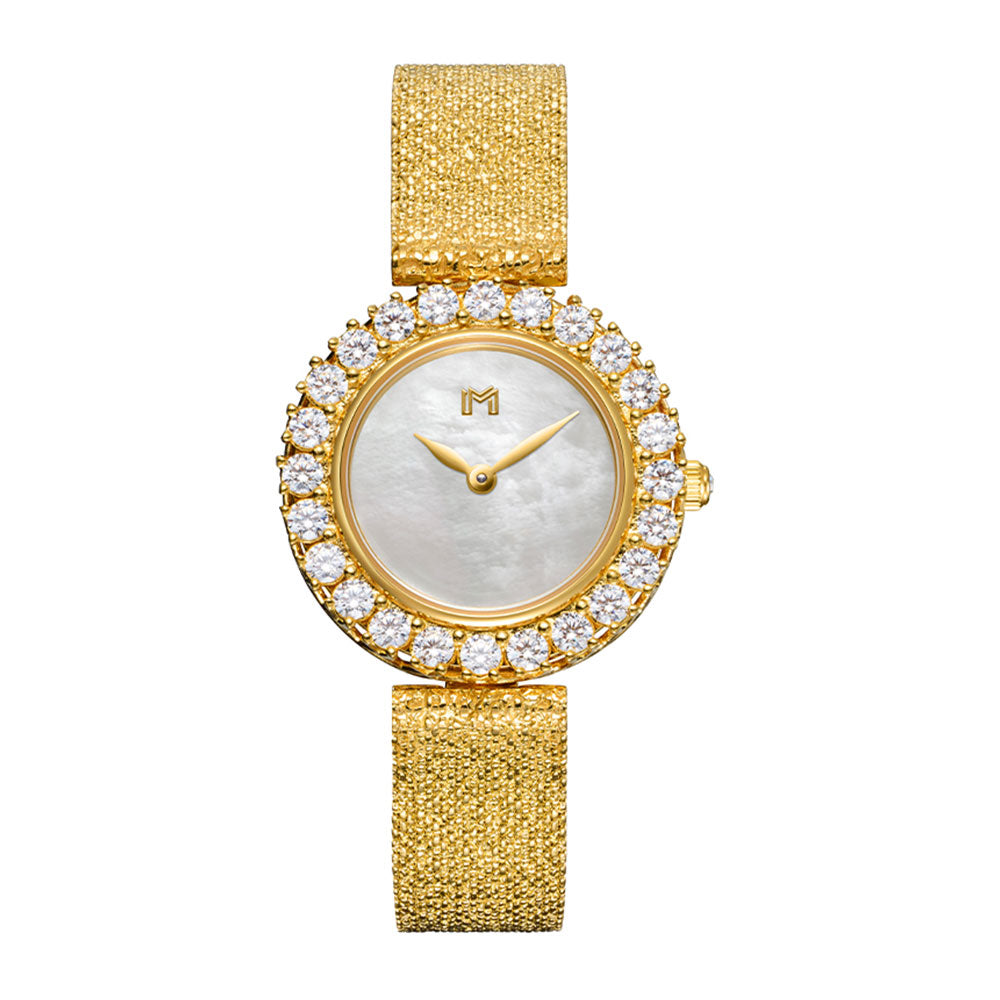 مجموعة هدية - ساعة دلال / سوار تنس الذهبي