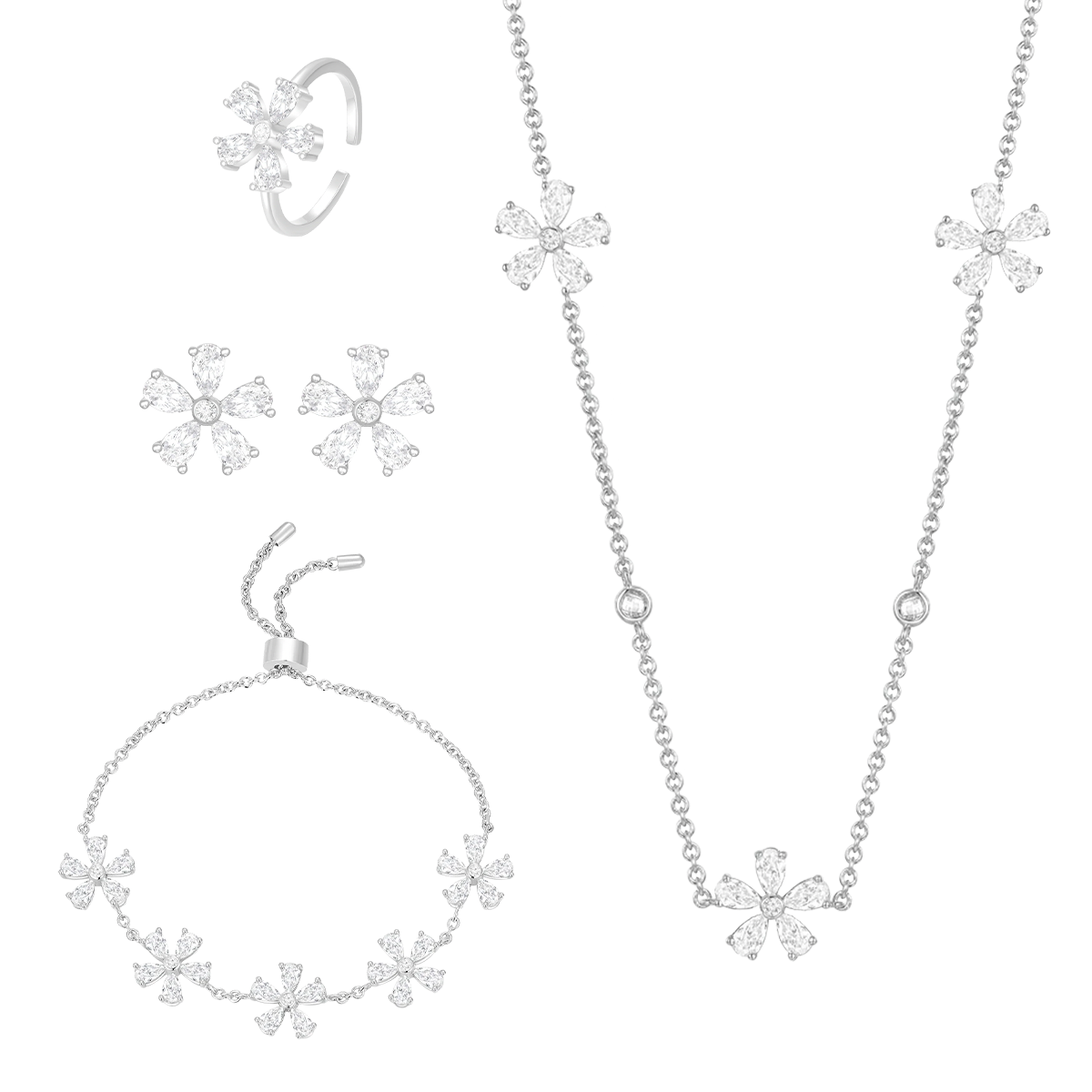 Daisy Flower / Multi Motif Set Silver
