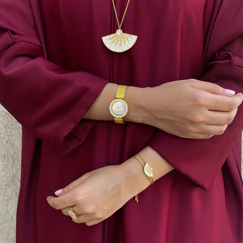 Fan / Necklace Gold