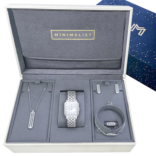 مجموعة هدية - شنطة حصة / طقم فاين الفضي