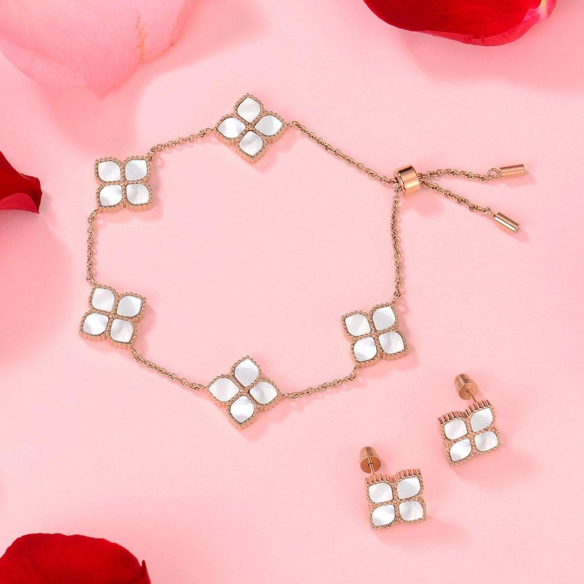 Joory / Earrings Pearl Rose Gold