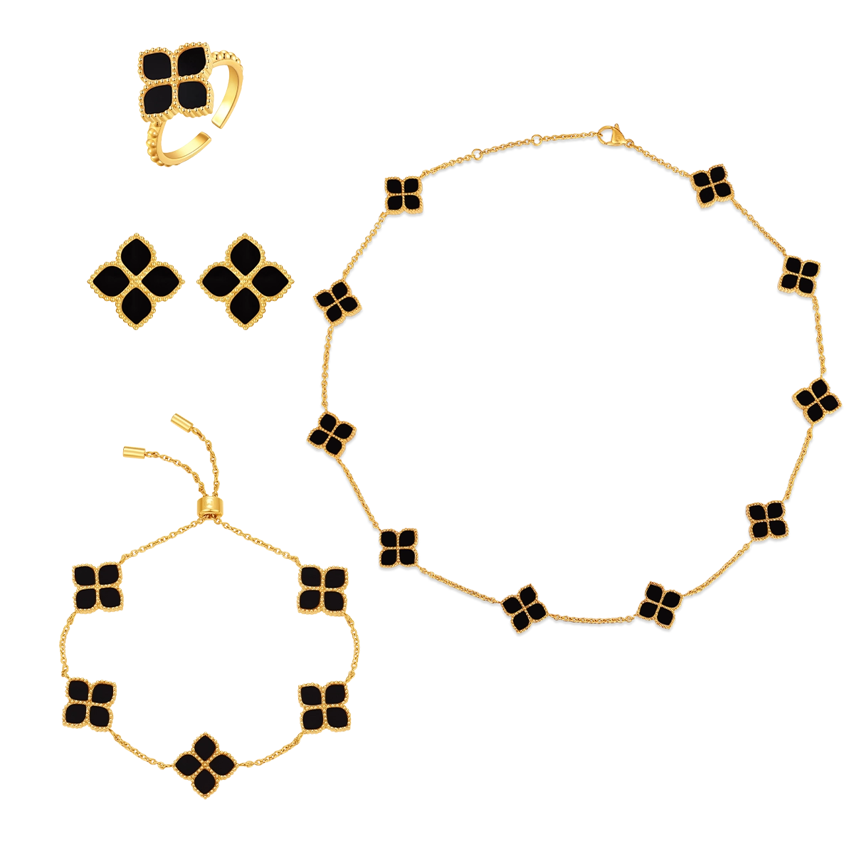 Joory / Choker Black Gold Set