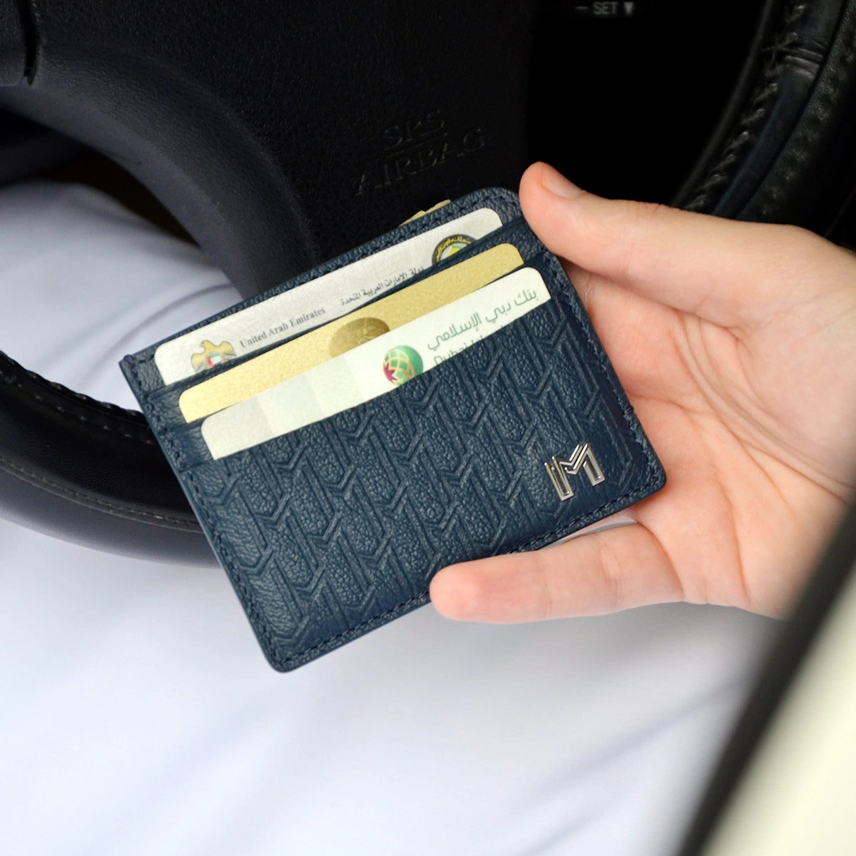 Camel Leather Navy / Silver