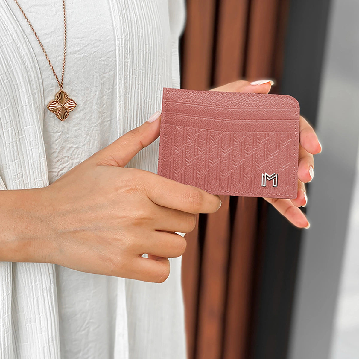 Camel Leather Pink / Silver