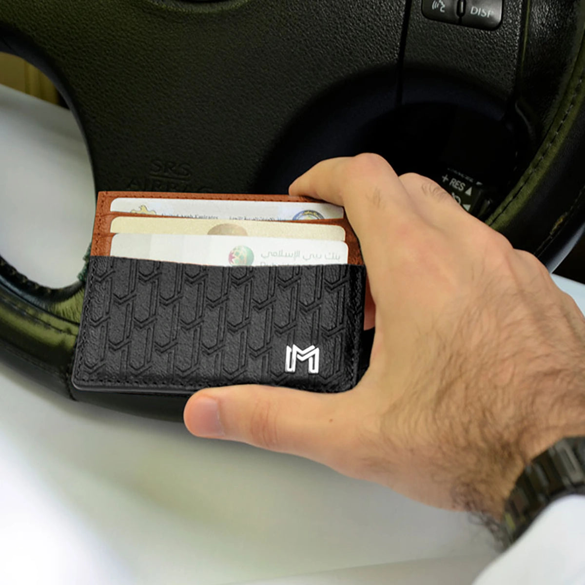 Camel Leather Black & Tan / Silver