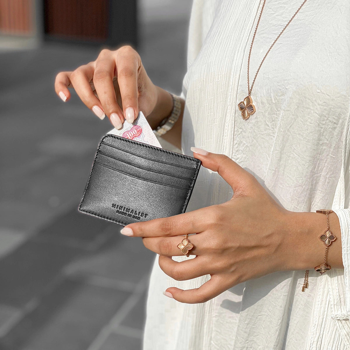 Italian Calfskin Leather Black / Gold