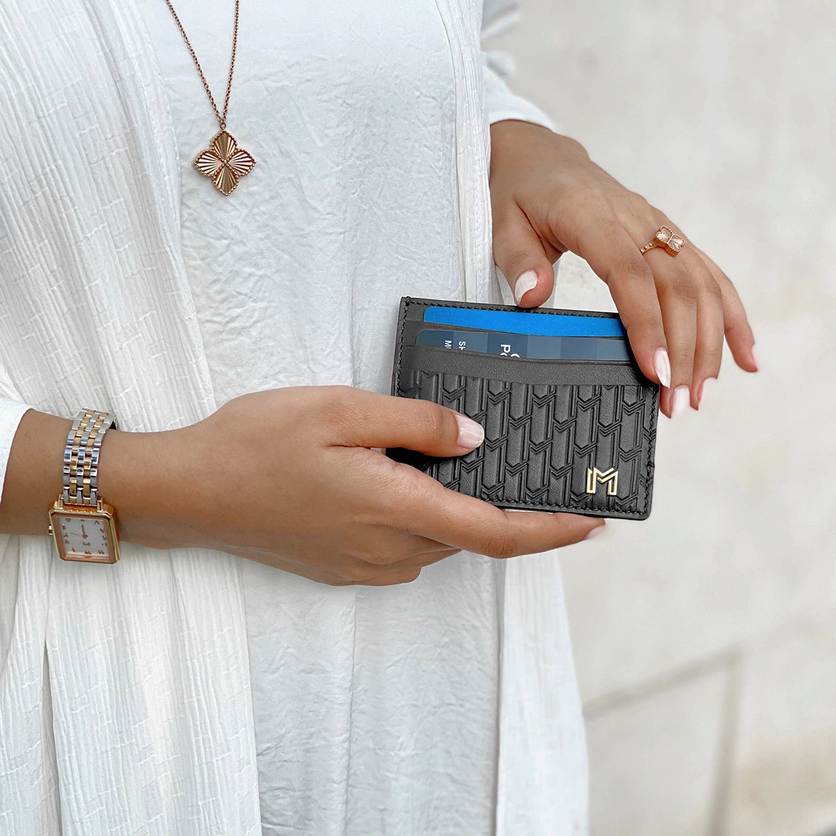 Italian Calfskin Leather Black / Gold