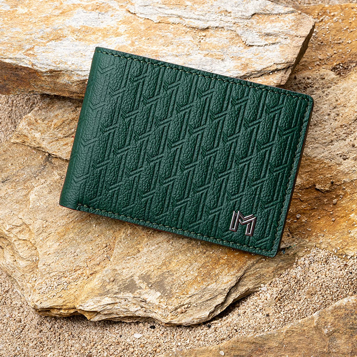 Camel Leather Green / Silver