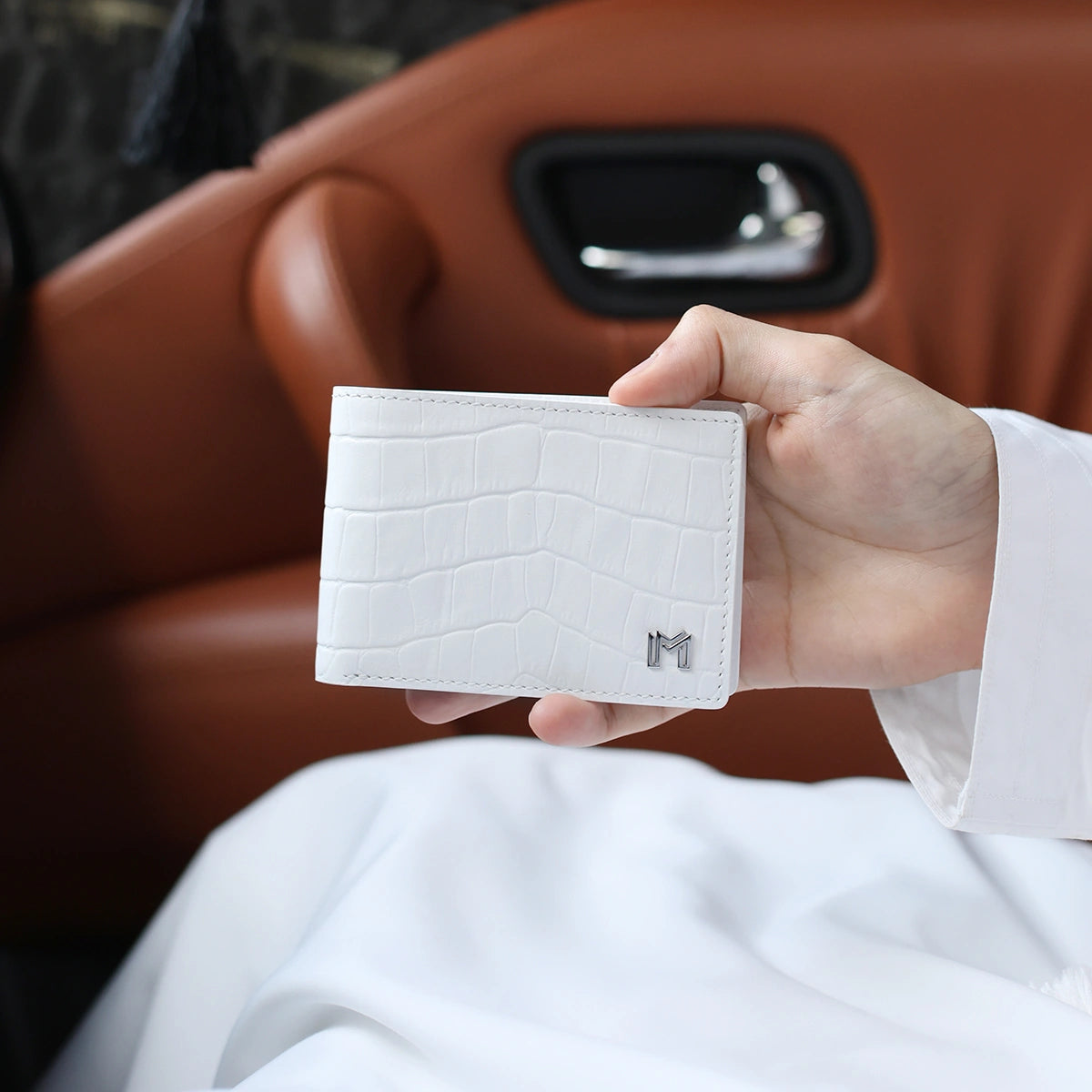 Camel Leather / Crocodile Print