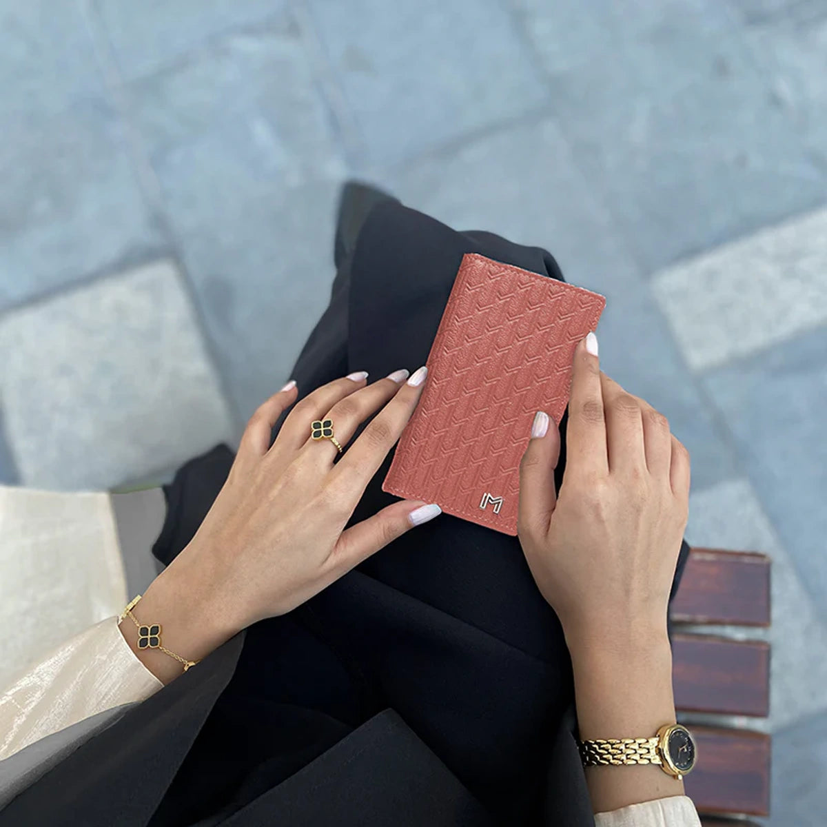 Camel Leather Pink / Silver