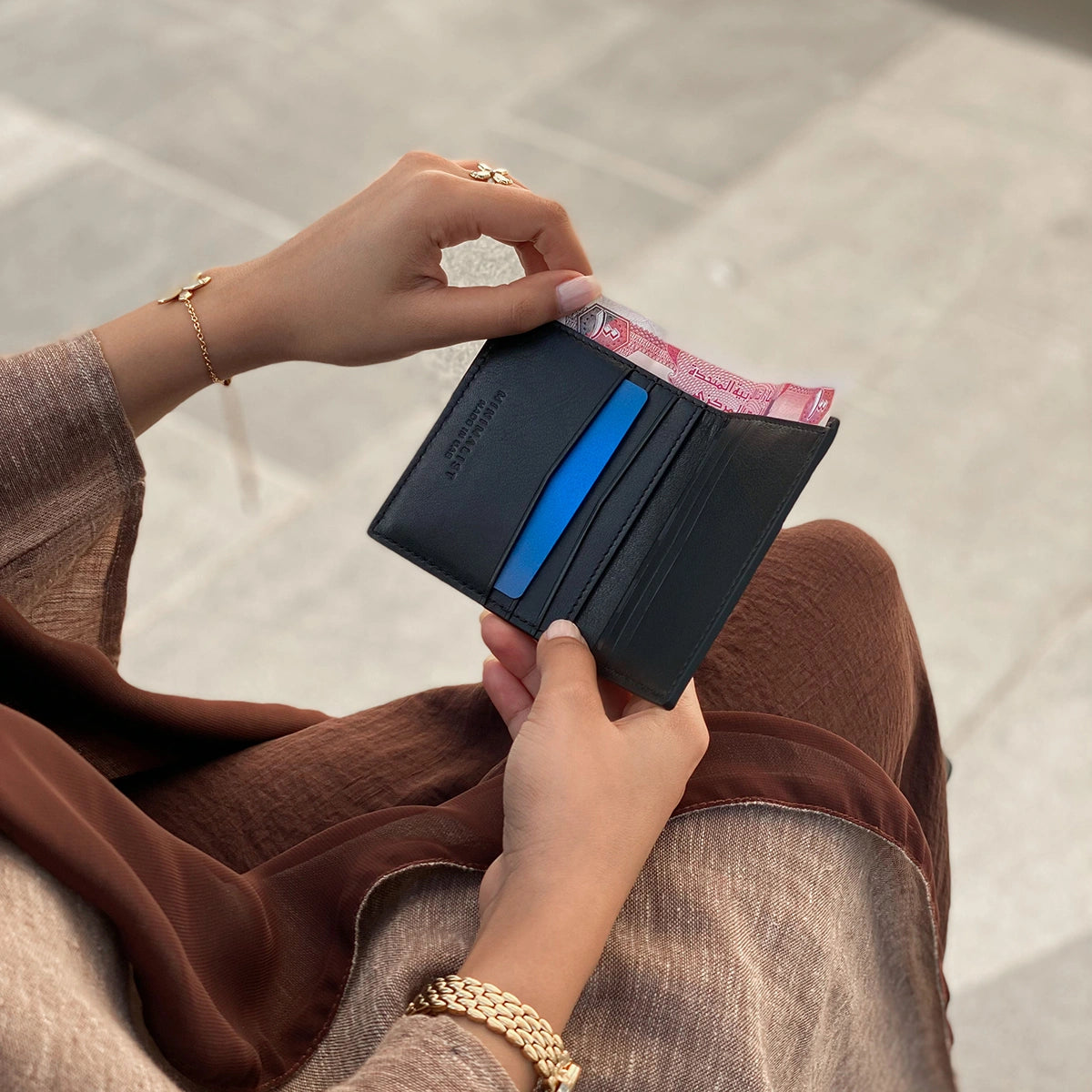 Italian Calfskin Leather Black / Gold