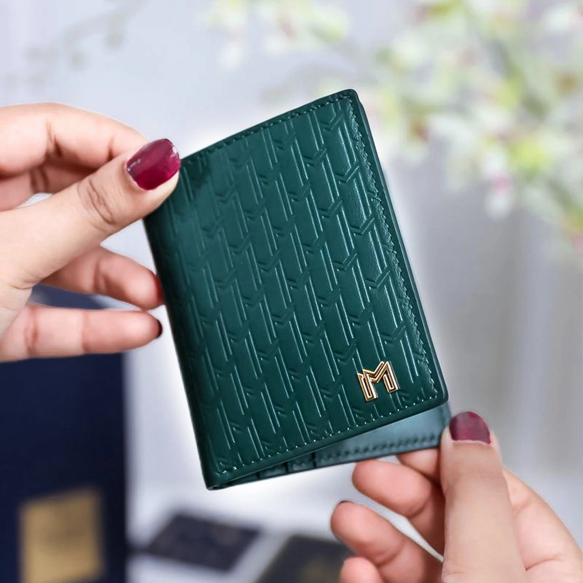 Italian Calfskin Leather Green / Gold