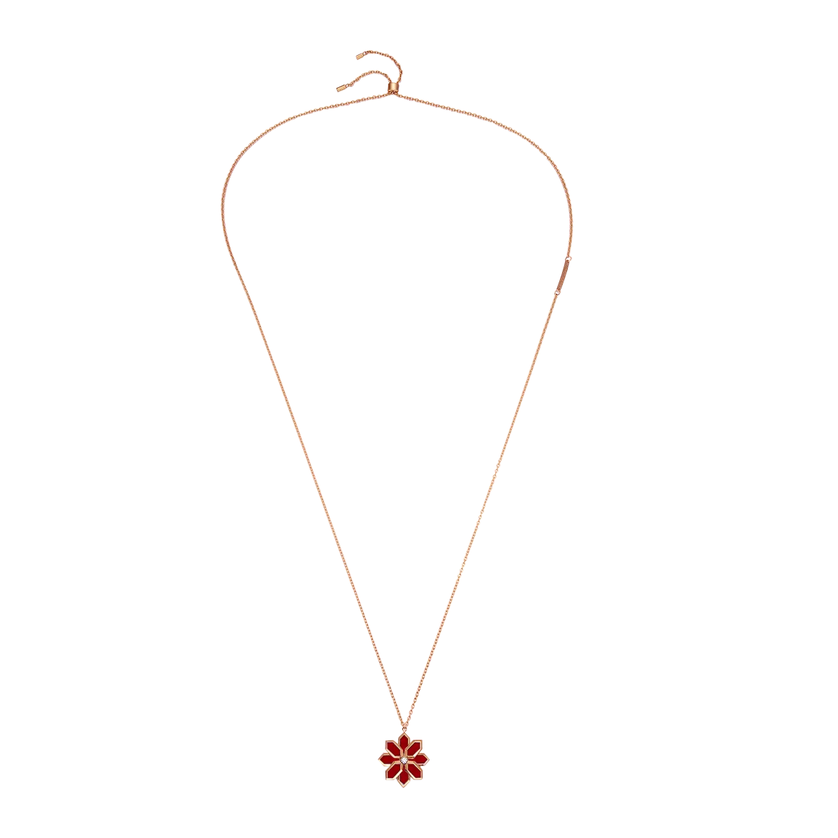Lotus / Necklace Red Rose Gold