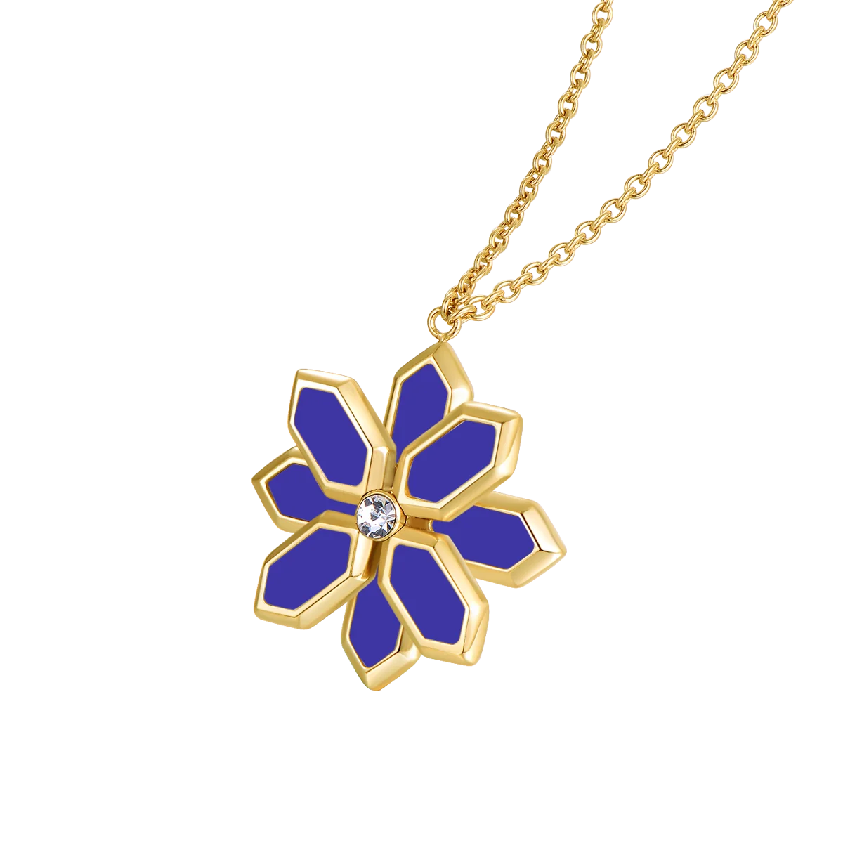 Lotus / Necklace Blue Gold