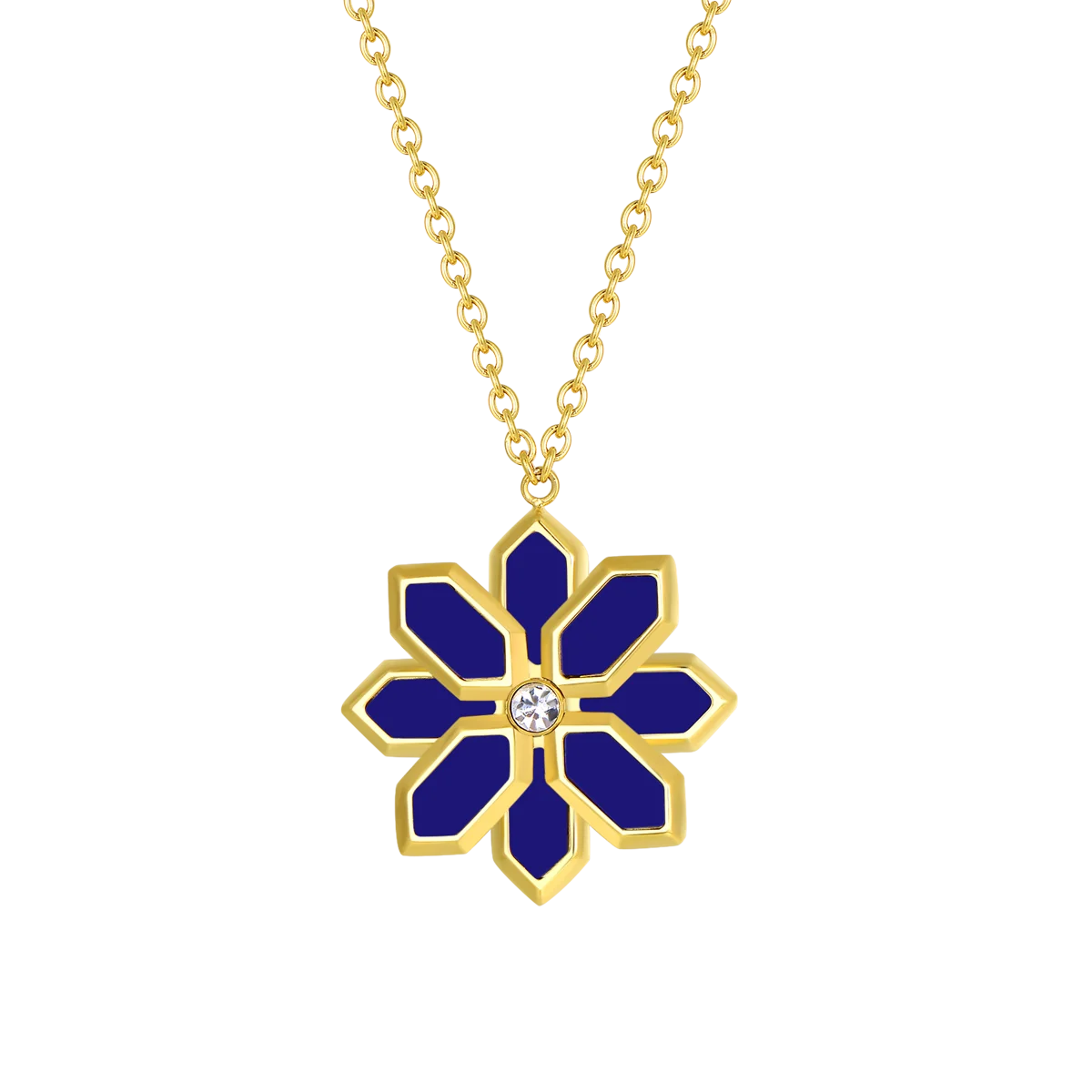 Lotus / Necklace Blue Gold