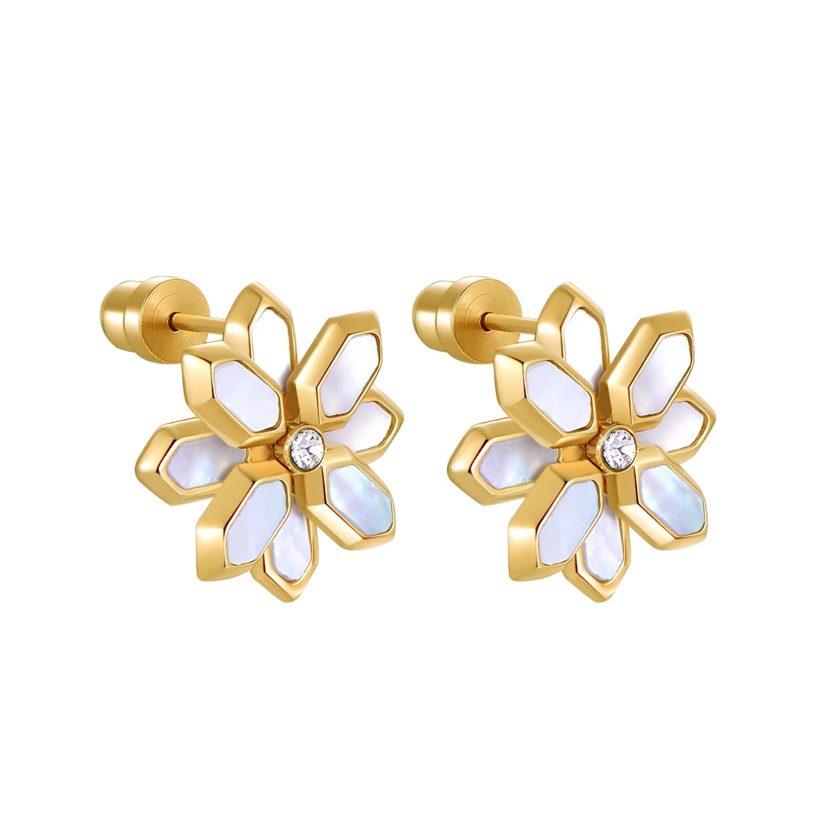 Lotus / Earrings Pearl Gold