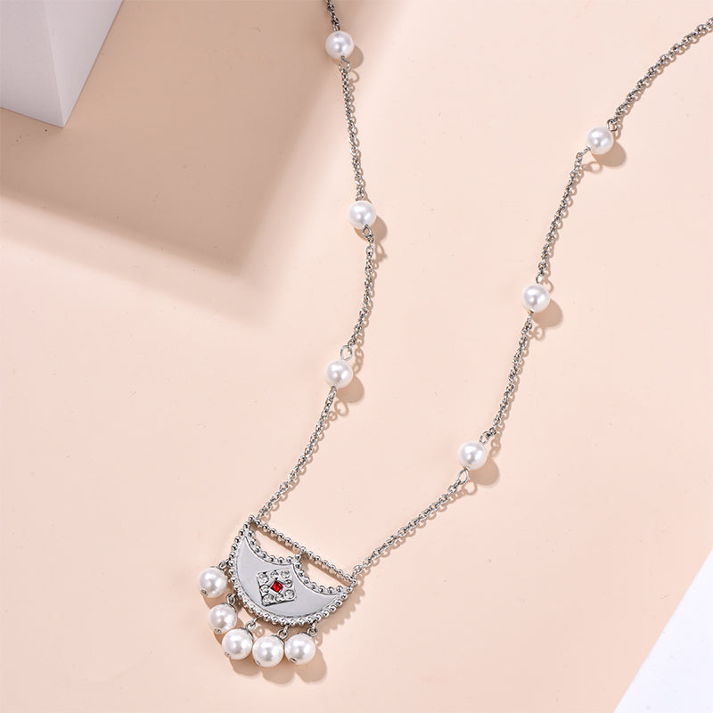 Shnaf / Necklace Pearl Silver