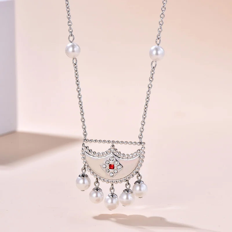 Shnaf / Necklace Pearl Silver