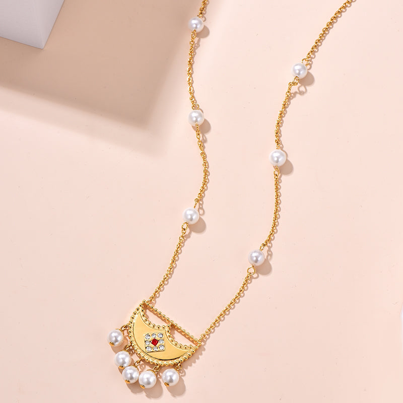 Shnaf / Necklace Pearl Gold