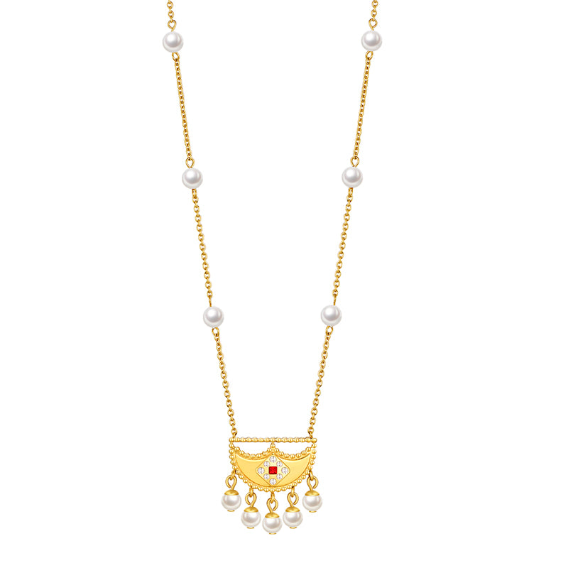 Shnaf / Necklace Pearl Gold