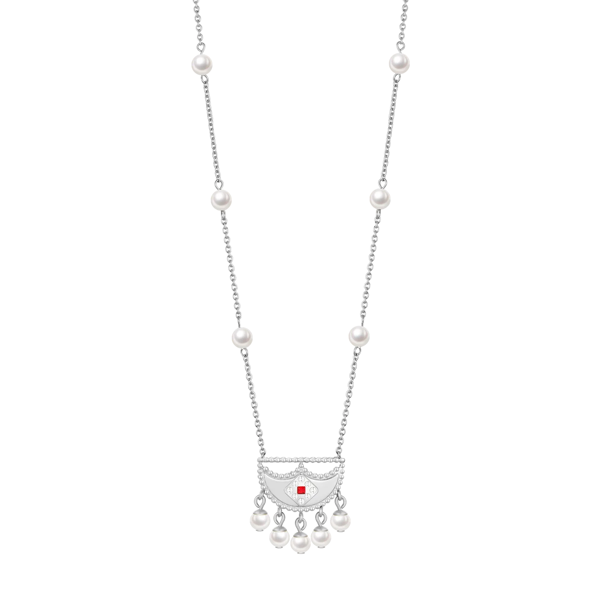 Shnaf / Necklace Pearl Silver