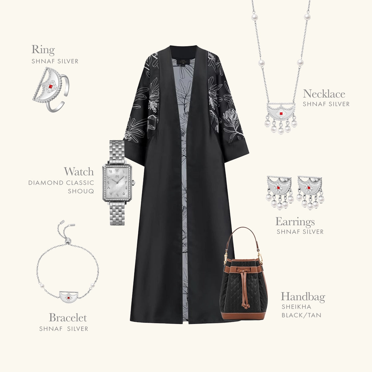 Shnaf / Earrings Pearl Silver