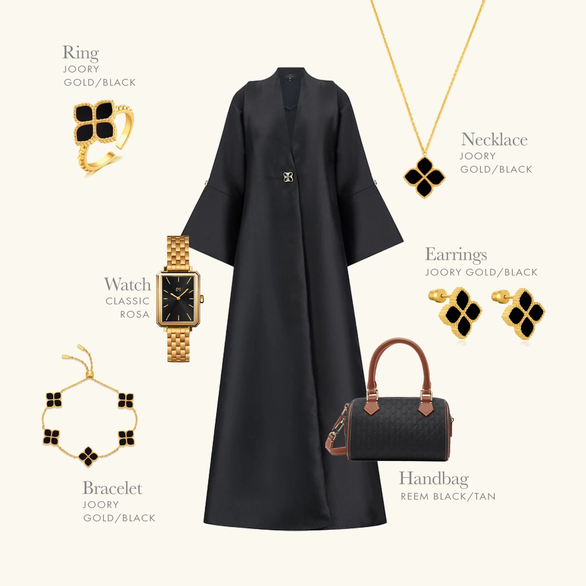 Joory / Earrings Black Gold