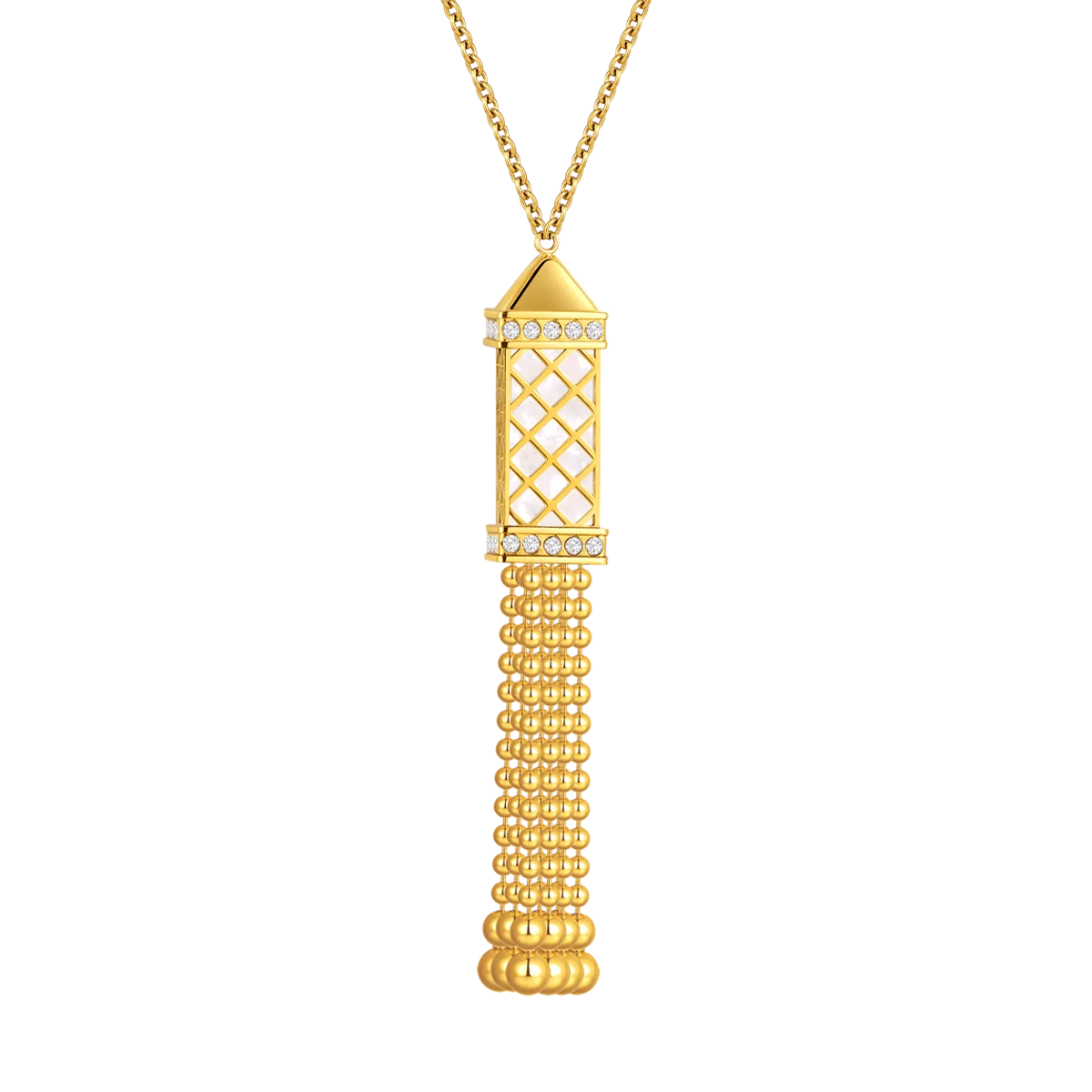 Tassel / Necklace Pearl Gold