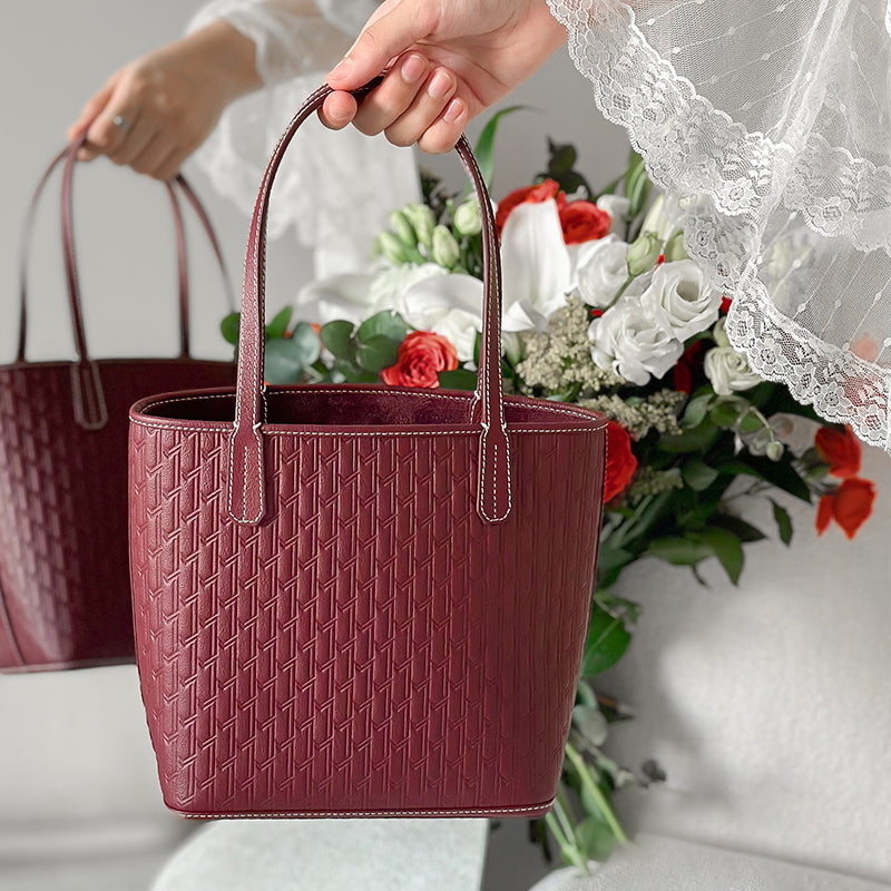 Burgundy Travel Tote / Mini tote / Long Wallet / Mini Wallet - Gift Set