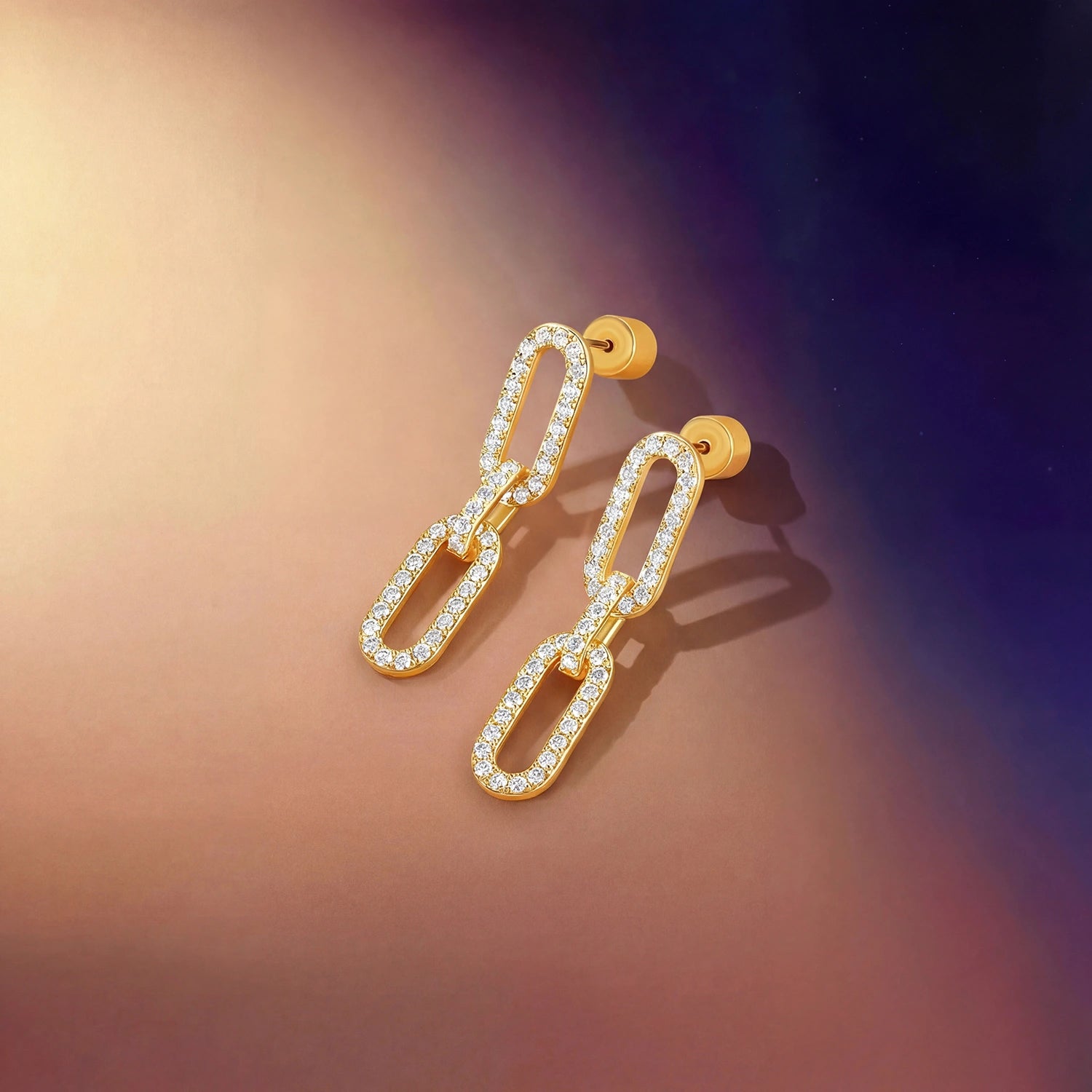 Links / Long Earrings Gold