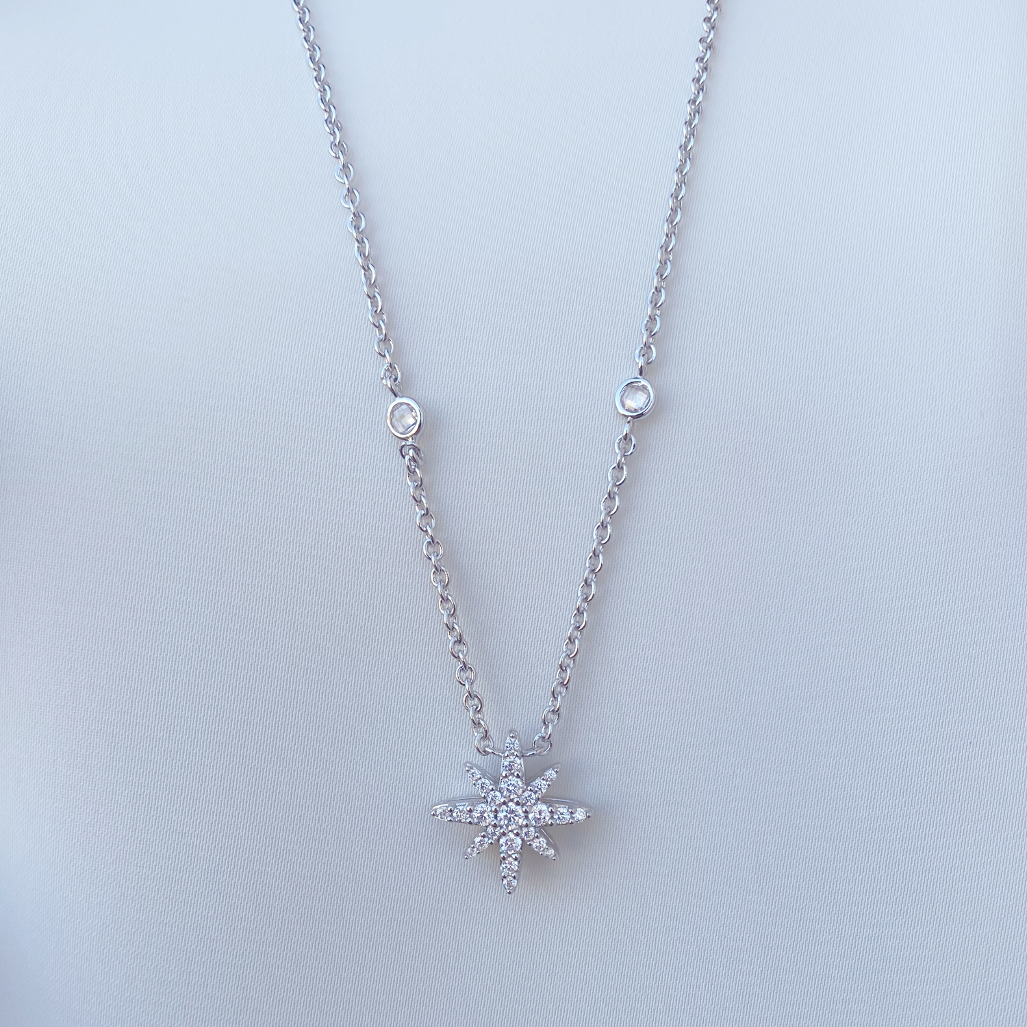 Moonstar / Simple Necklace Silver