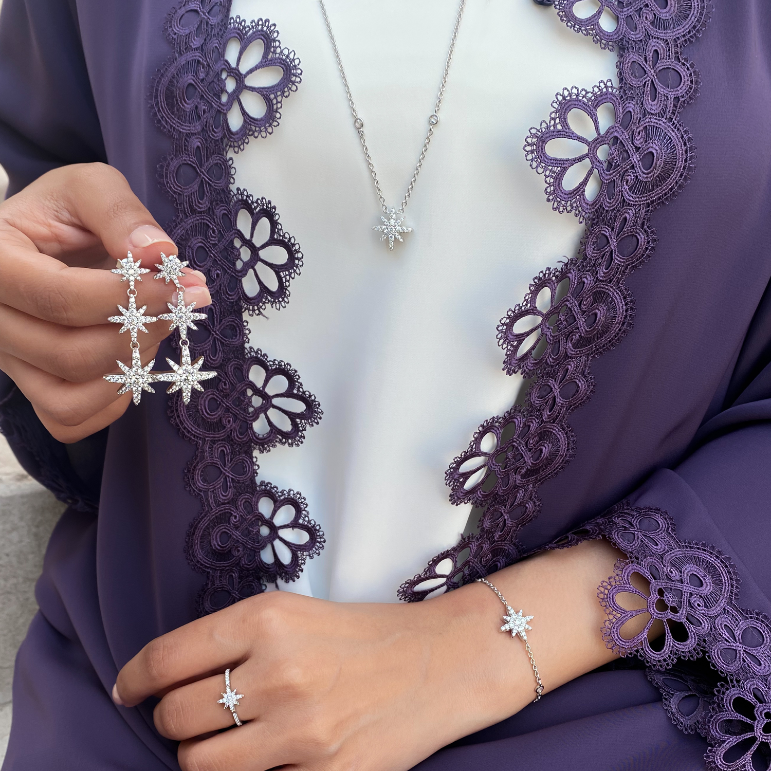 Moonstar / Simple Necklace Silver