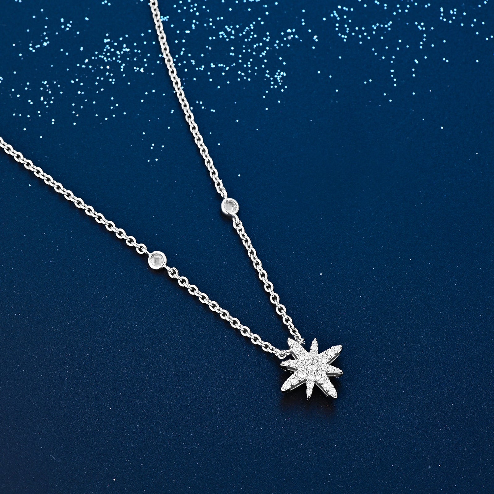 Moonstar / Simple Necklace Silver