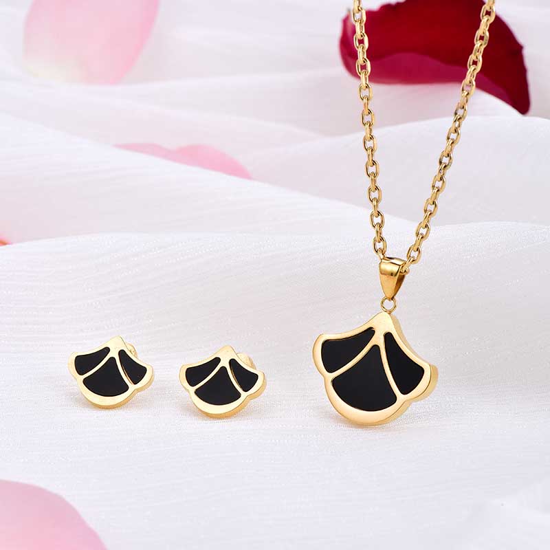 Tulip / Earrings Black Gold