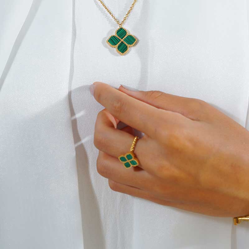 Joory / Ring Malachite Gold