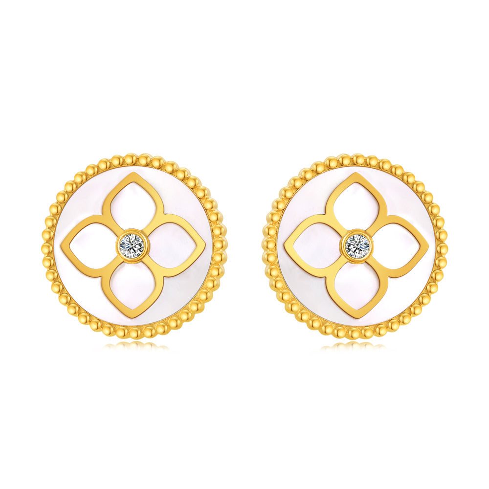 Ameera / Earrings Pearl Gold