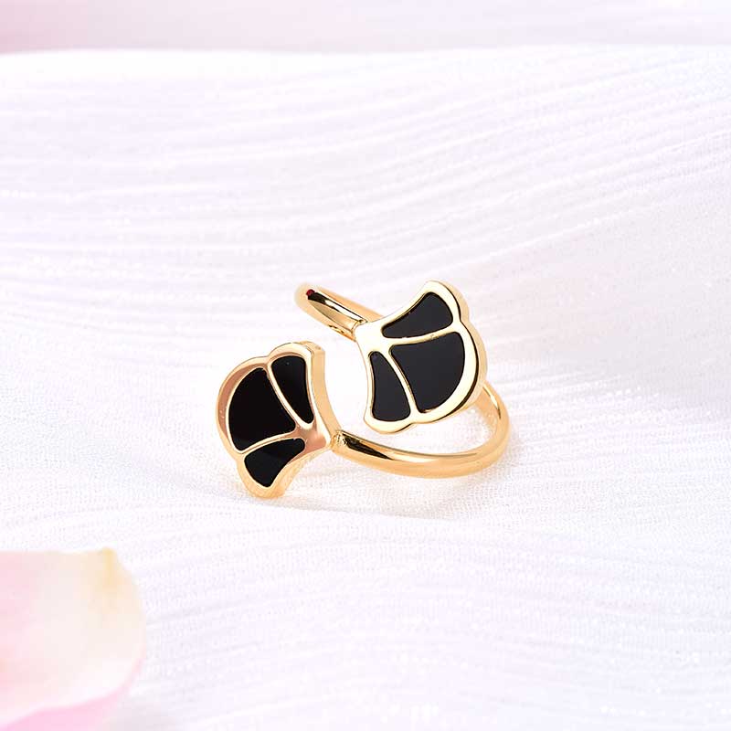 Tulip / Ring Black Gold