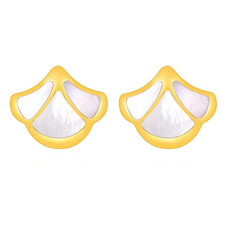 Tulip / Earrings Pearl Gold