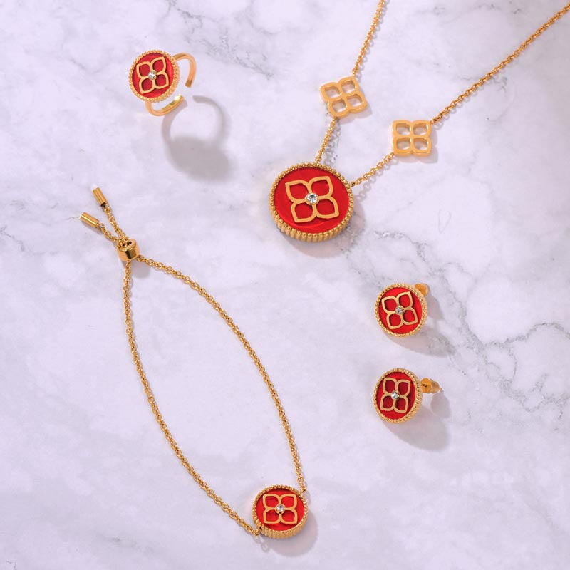 Ameera / Necklace Red Gold