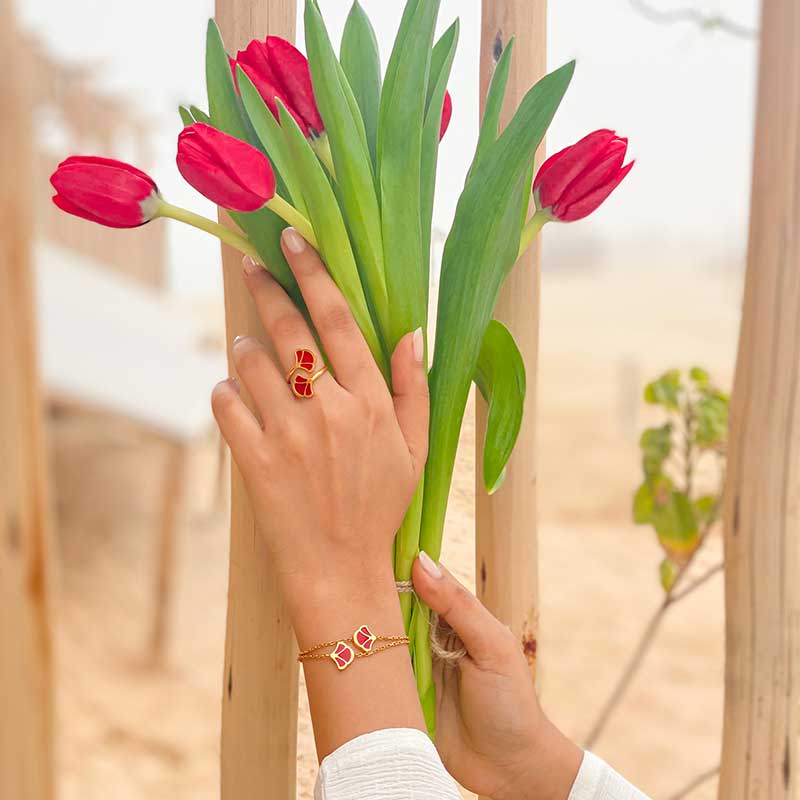 Tulip / Ring Red Gold