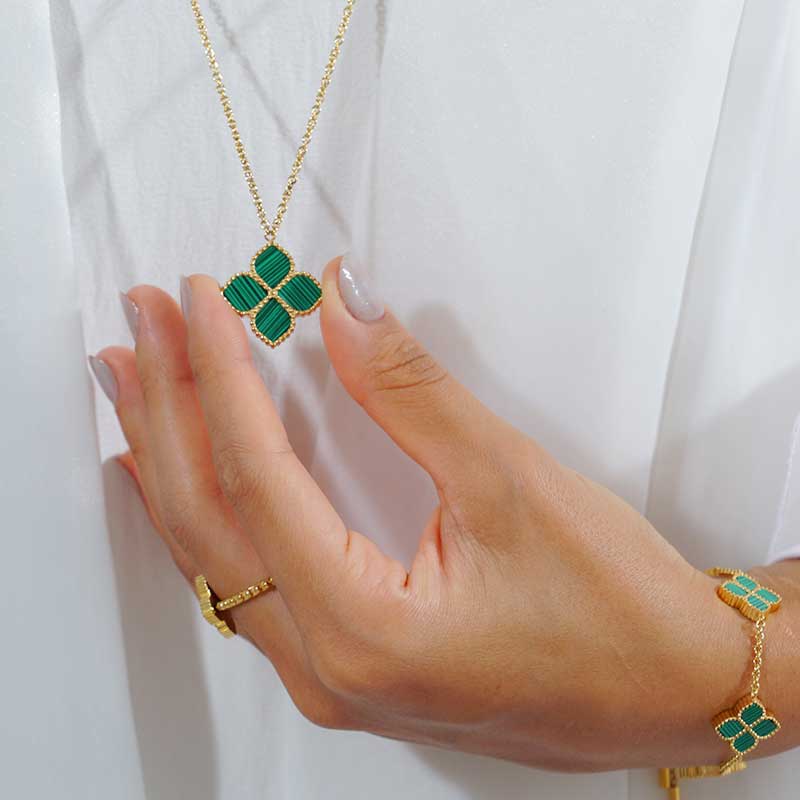 Joory / Necklace Malachite Gold