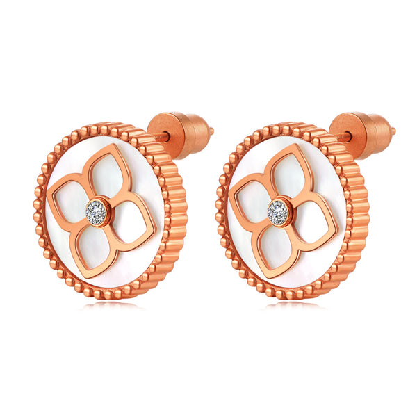 Ameera / Earrings Pearl Rose Gold